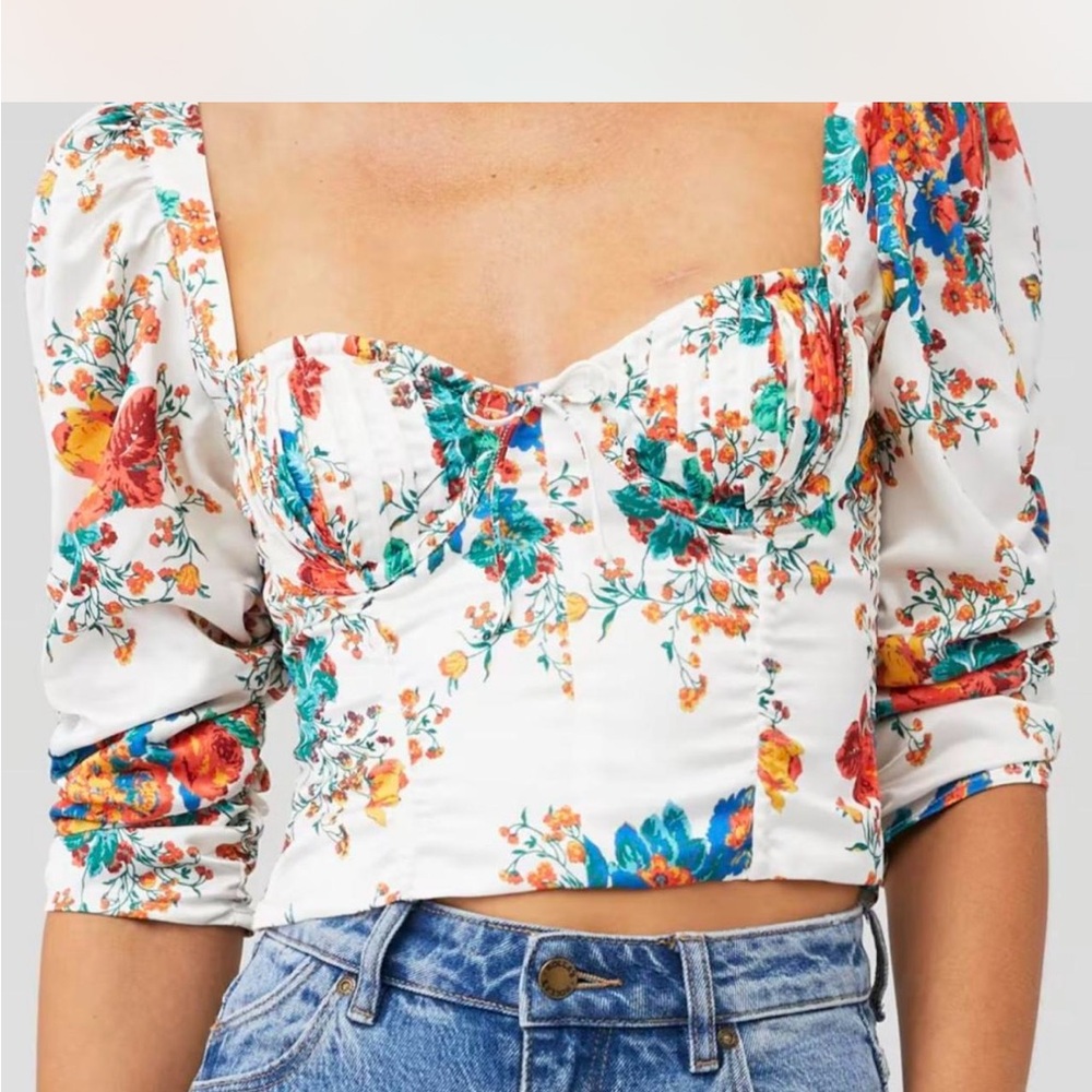 For Love And Lemons Multicolor Floral Blouse